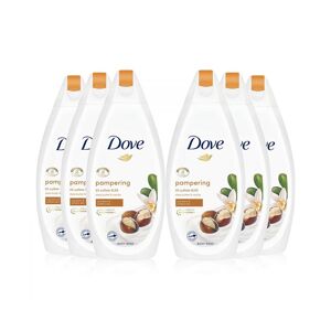 Dove Body Wash Sulfate-Free Pampering Moisturiser Shea Butter & Vanilla, 6x450ml - Cream - One Size