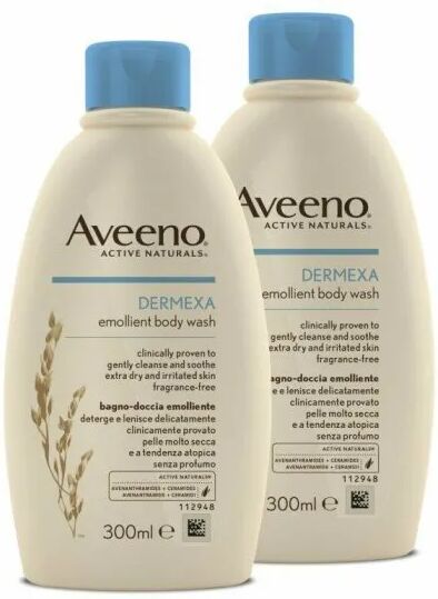 Aveeno Dermexa Emollient Shower Gel 2x300ml