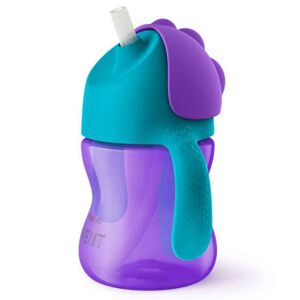 Avent Tasse mit gebogenem Strohhalm Violett 200 ml