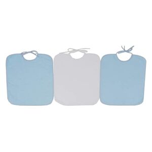 Ti TIN 3er-Pack- frottee Babylätzchen ohne Plastik, 32x36 cm   Lätzchen-Set mit Bindeverschluss für Kinder über 1 Jahr, 100% Baumwolle Farbe: hellblau, weiß