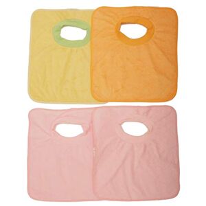 Ti TIN 4er Pack- wasserdichte frottee Babylätzchen, 33x36 cm   Lätzchen mit elatischem Verschluss für Babys von 6 bis 18 Monaten, 100% Polyester Mikrofaser und Vinylfutter, ohne Motiv