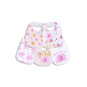 Chicco Weiches Baby Lätzchen aus Baumwolle, Fütterlätzchen Baby Unisex, Rose, Einheitsgröße (pack of 5)