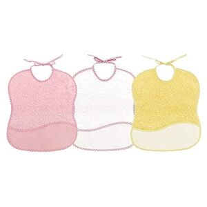 Ti TIN 3er-Pack Kreuzstich-Lätzchen 100% Baumwolle mit sehr weichem Griff, Farbe rosa, Maße: 25x30 cm Lätzchen mit Bändchenverschluss, sehr einfach zu benutzen.