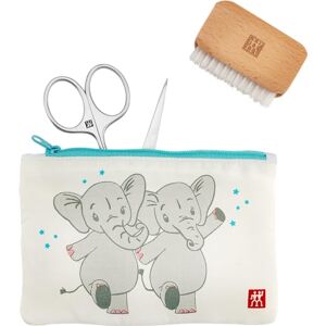 ZWILLING Baby und Kinder Nagelpflegeset, 3-teilig Schonende Nagelpflege Maniküre Geschenk Set Elefant, Weiß