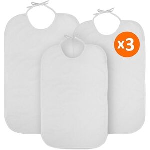 OrtoPrime x3 Wasserdichte Lätzchen für Erwachsene aus FROTTEE + PVC waschbar Wasserdichte und wiederverwendbare riesen Lätzchen für Senioren 3er Set Lätzchen für Erwachsene Lustig