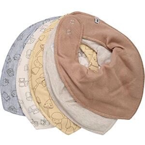 Pippi made with love PIPPI Unisex Baby Bandana Bib (5-Pack) dreieck Lätzchen, Straw, One Size