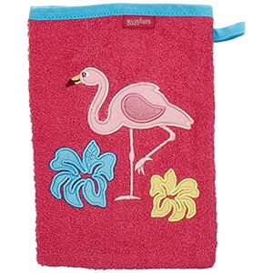 Playshoes Unisex Kinder Frottee-Waschhandschuh Flamingo 340098, 18 Pink, 15x20 cm