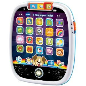 Vtech Il Mio Super Tablet, Tablet für Kinder mit 25 interaktiven Symbolen und Lichteffekten, praktischer Griff, Kinderspiel mit Tieren, Formen und Zahlen, italienische Sprache, inklusive Batterien,