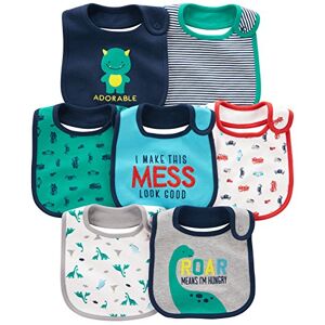 Simple Joys by Carter's Unisex Baby 7-Pack Teething Novelty Bibs, Blau, Einheitsgröße (7er Pack)