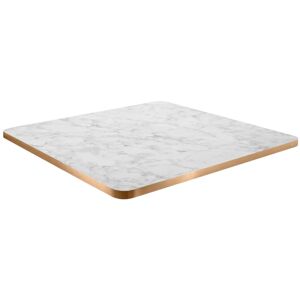 VEGA Tischplatte Marvani quadratisch; 80x80x2.5 cm (LxBxH); kupfer/weiss/marmoriert; quadratisch