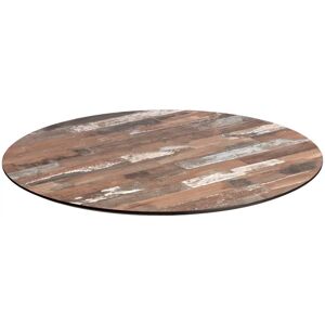 VEGA Kompakt-Tischplatte Lift rund; 80 cm (Ø); braun antik; rund