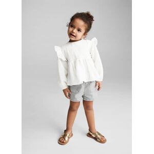 MANGO BABY Baumwollbluse mit Volant-Details - Weiß - 4-5 - weiblich