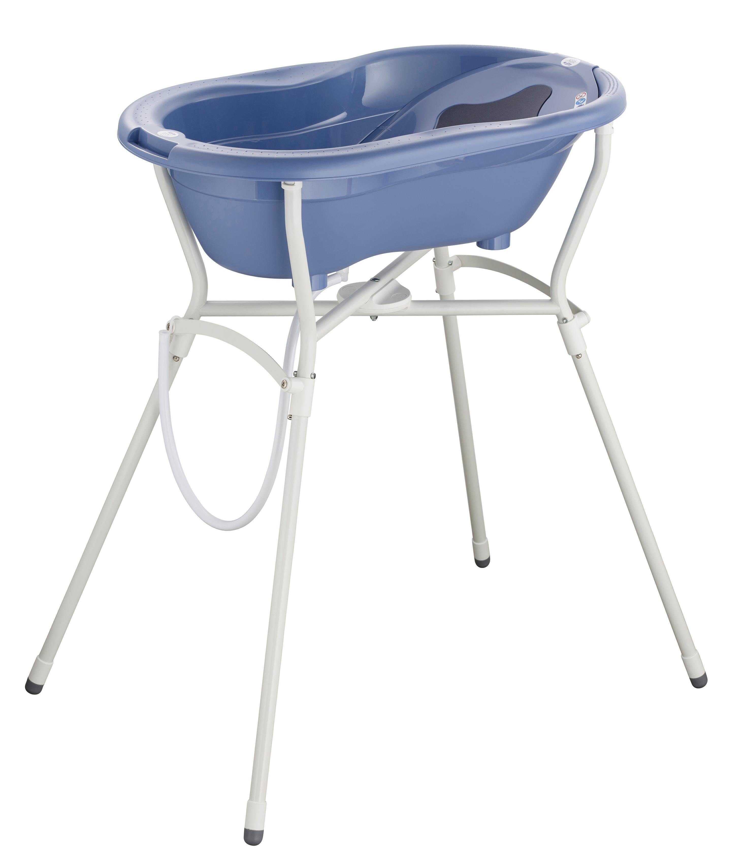 Rotho Babydesign Babybadewanne »Badelösung T0P mit Wannenständer«, (Set),... blau