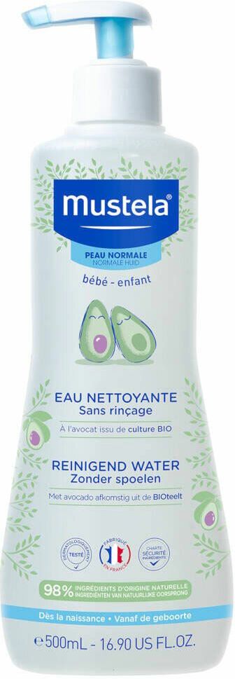 mustela® bébé Reinigungswasser ohne Abwaschen für normale Haut