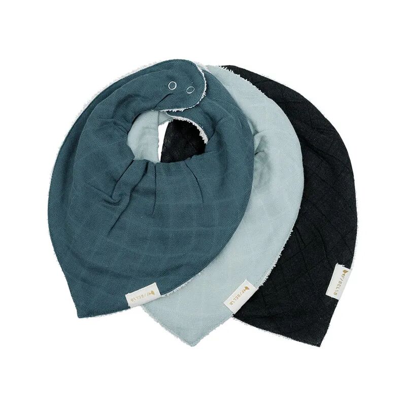 FABELAB Dreieckstuch BANDANA BIB 3er-Set in moon beam