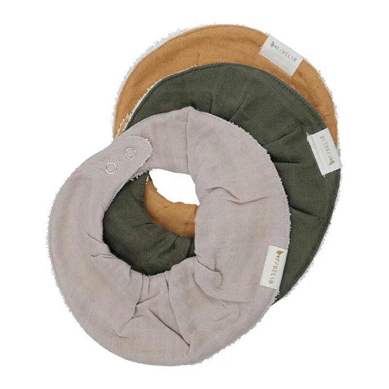 FABELAB Lätzchen RUFFLE BIB ROUND 3er-Set in olive garden