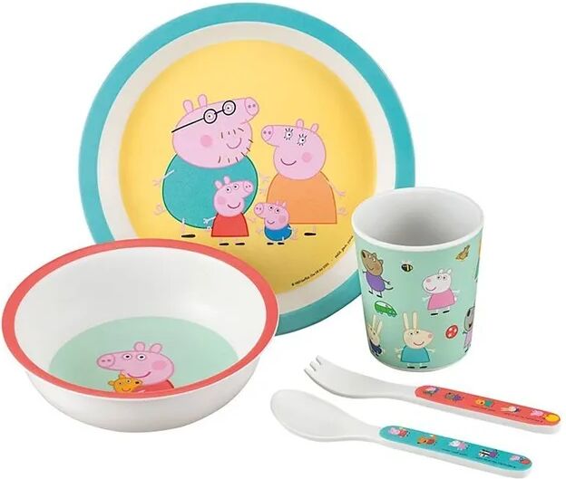 Petit jour Melamin-Geschirrset PEPPA PIG 5-teilig in bunt