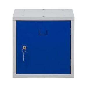 PROREGAL Würfelschrank Monkey   HxBxT 38x38x38 cm   Zylinderschloss   Grau-Blau