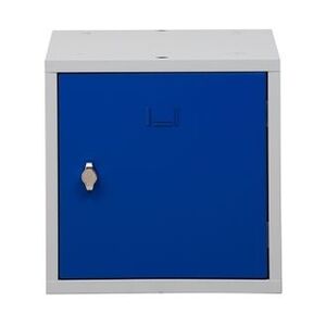 PROREGAL Würfelschrank Monkey   HxBxT 38x38x38 cm   Vorhängeschloss   Grau-Blau