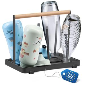 D&d Living All-In-One Flaschenhalter Für Sodastream - Abtropfgestell Für - Sehr Gut Schwarz 24x19x15 cm