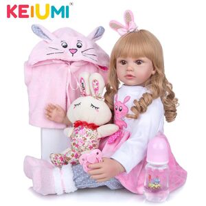 Keiumi 60 Cm Weichen Tuch Körper Neugeborenen Puppe Spielzeug Realistische Gefüllte Baby Reborn Spielzeug Puppe Kinder Schlafenszeit Playmate Weihnachten Geschenk