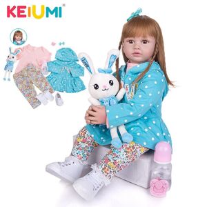 Keiumi 24 Zoll Silikon Reborn Baby Puppe 60 Cm Neugeborene Gefüllte Prinzessin Reborn Bebe Spielzeug Stoff Körper Puppe Kinder Geburtstag Weihnachten Geschenk