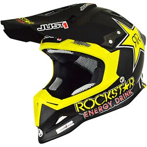 Just1 J32 Pro Rockstar Kinder Crosshelm - Schwarz Gelb - M - unisex