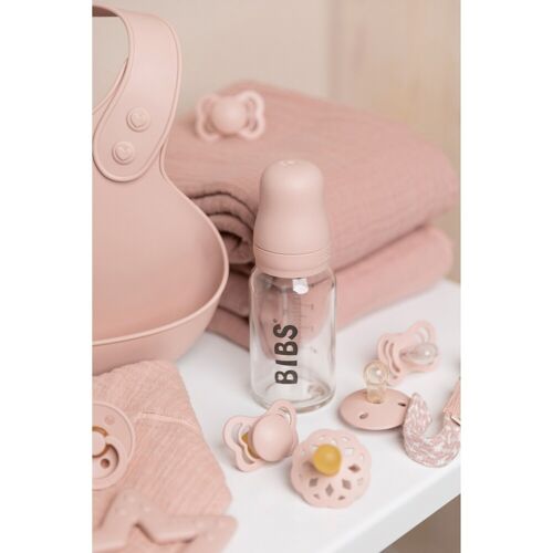 Bibs Babyflasche aus Glas, 110 ml, ab 0M rosa