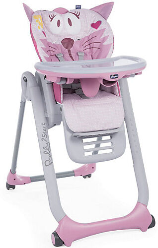 CHICCO Hochstuhl Polly2Start mit 4 Rollen, Miss Pink pink