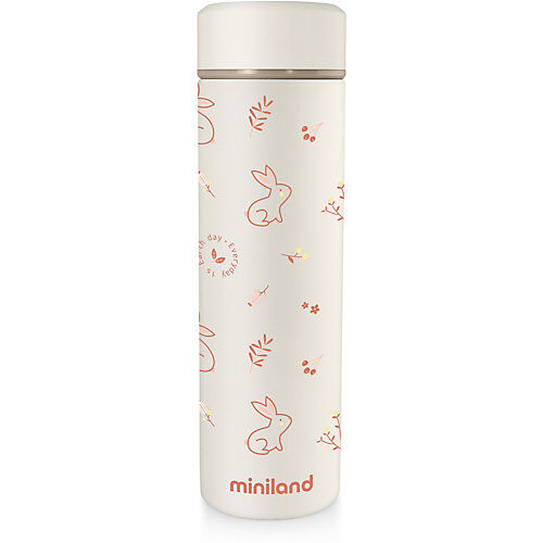 Miniland Thermoflasche Natur Thermo, 450 ml, bunny apricot/weiß