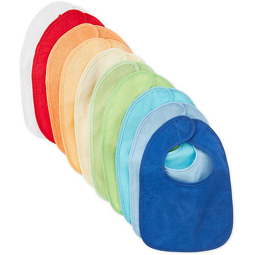 bieco 10er Pack Baby Lätzchen mit Klettverschluss abwaschbar wasserdicht Baumwolle Set Lätzchen mehrfarbig