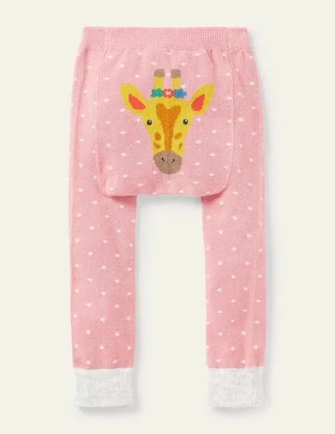 Mini Plum Blossom Giraffe Strick-Leggings Baby Baby Boden, 86, Pink