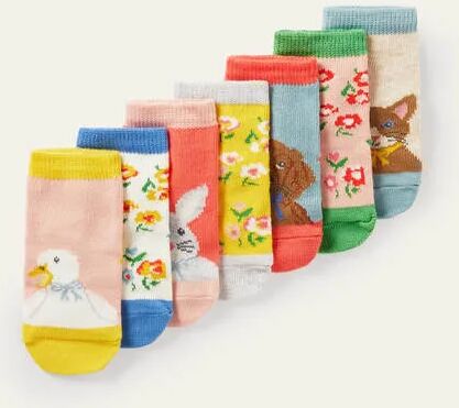 Mini Blumen/Tiere Box mit Socken im 7er-Pack Baby Baby Boden, 62, Multi