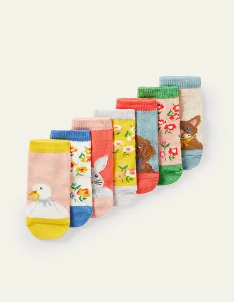 Mini Blumen/Tiere Box mit Socken im 7er-Pack Baby Baby Boden, 86, Multi