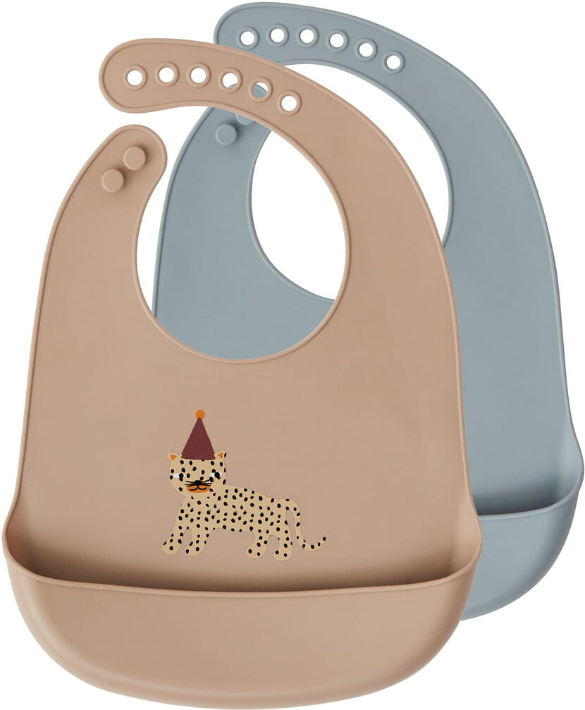 OYOY - Bib Kinderlätzchen mit Auffangschale, Leopard (2er-Set)