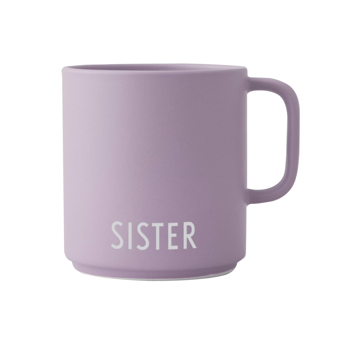 Design Letters - AJ Mini Favourite Porzellan Becher mit Henkel, Sister / lavendel