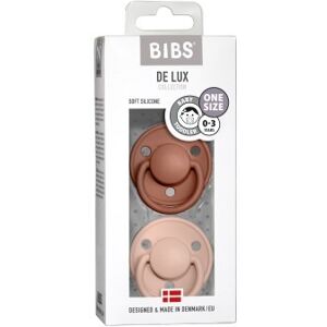 BIBS De Lux 2 PACK Silicone Woodchuck/Blush one size 2 stk BIBS sut