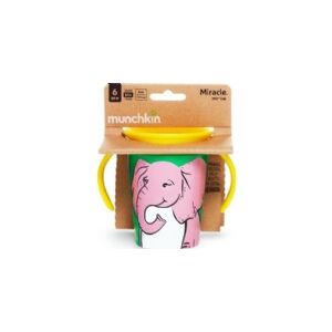 MUNCHKIN træningskop med håndtag, elefant, Miracle 360 Wildlove, 6 måneder+, 177 ml, 05195102