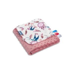 Sensillo MINKY BLANKET 75x100 RETRO PINK BIRDS 4309/4230