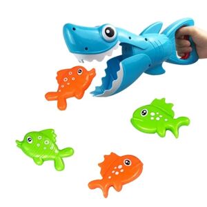 Toyz Land Haj Grabber Badelegetøj til Drenge Piger Fangst spil med 4 fisk badekar fiskeri vand interaktivt legetøj