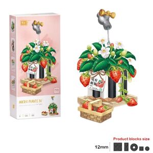 Toyz Land Kreativ Jordbær Kirsebær Blomster Potte Sukkulent Bonsai Plante Bygningsblokke Moc Mini Blomster Brick