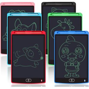 Heyone 6-pak LCD-skrivetablet til børn 8,5 tommer, genanvendelig elektronisk tegning Doodle Pad Learning Educational (sort, rød, blå, himmelblå, pink, grøn)