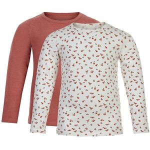 Minymo Bluse - 2-Pak - Canyon Rose/hvid M. Blomster - Minymo - 8 År (128) - Bluse