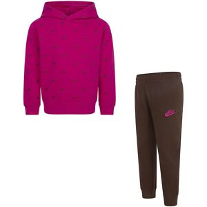 Nike Sweatsæt - Cacao Wow/pink M. Logoer - Nike - 5 År (110) - Sweatsæt