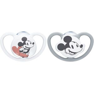 Nuk Sutter - Space - 2-Pak - Mickey Mouse - Grey/white - Nuk - 0-6 Mdr - Sutter