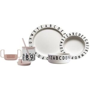 Design Letters Spisesæt - Eat & Learn Starter Set - Pudderrosa/w - Design Letters - Onesize - Spisesæt