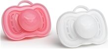 Herobility HeroPacifier Pink/White 2-Pakke +0 mdr. 1 set