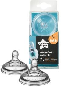 Tommee Tippee CTN 2 stk anti-kolik flaskesut 6+ mdr (Fast) 2 stk