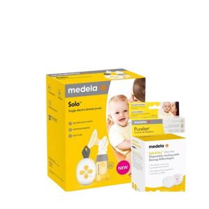 Medela Extrator de Leite Elétrico Simples Solo + Medela Creme para Mamilos Purelan 37g + Medela Prot