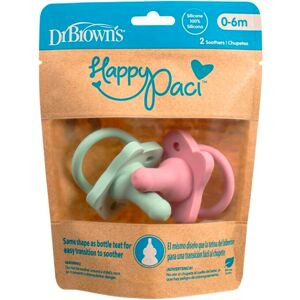 Dr Browns Dr Brown's Chupete Happy Paci Silicona Rosa y Verde 0-6m x2